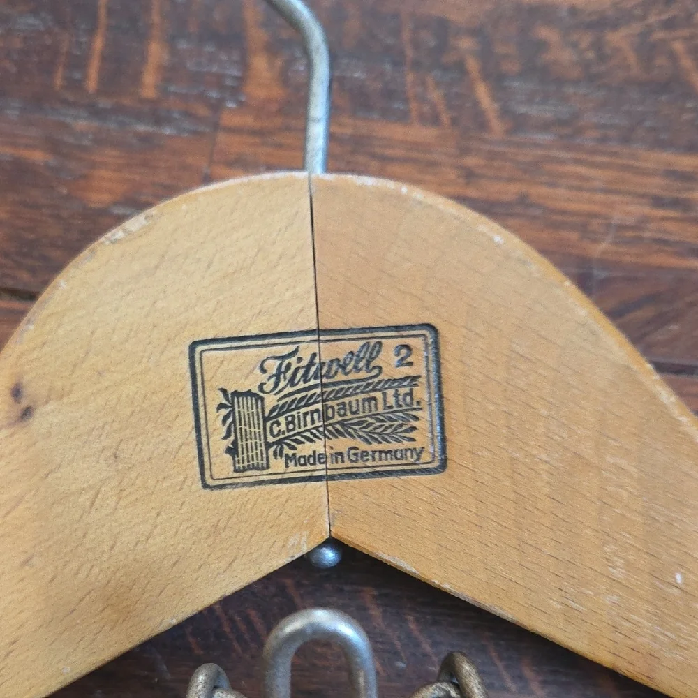 Vintage Wooden Suit Hangers with Clips